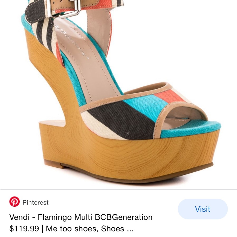 BCBGENERATION platform unique wooden heel multi color. Size 8